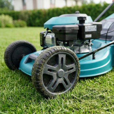 Large Wheels with Deep Rubber Tread