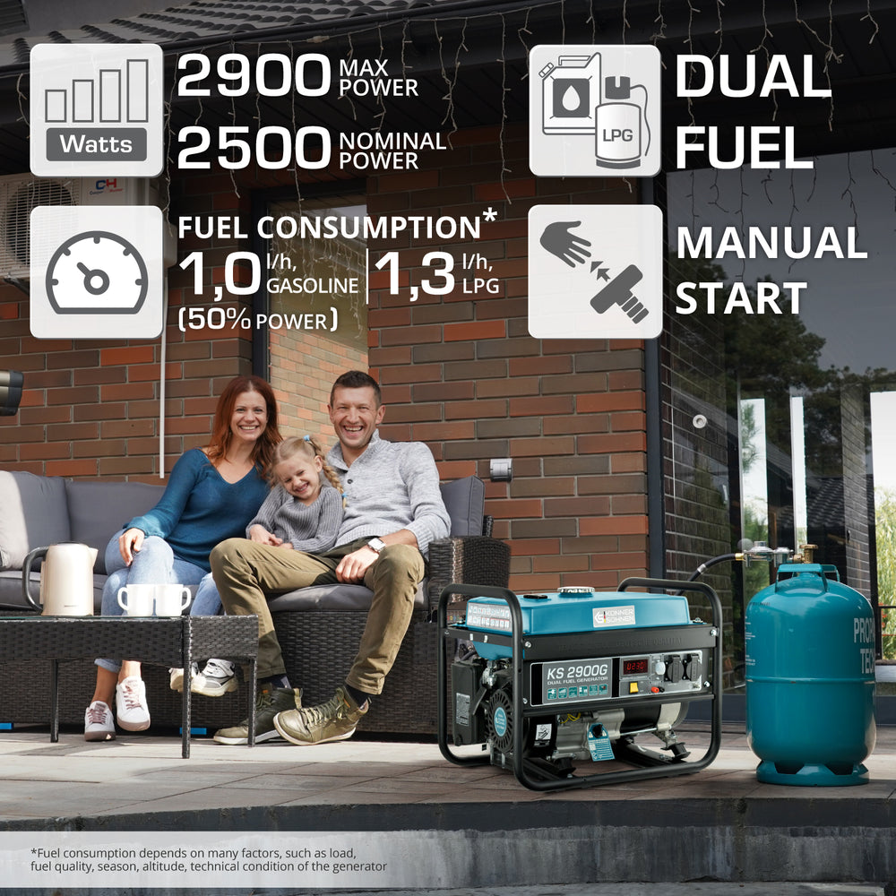 LPG/Gasoline Generator "Könner & Söhnen" KS 2900G
