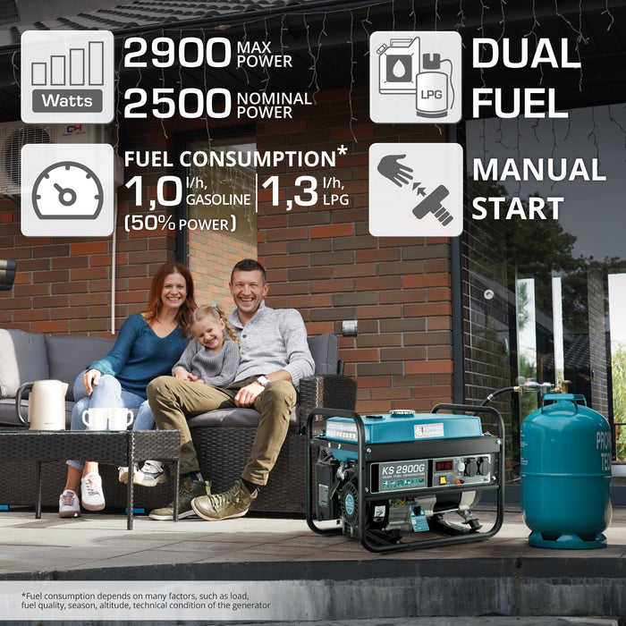 LPG/Gasoline Generator "Könner & Söhnen" KS 2900G