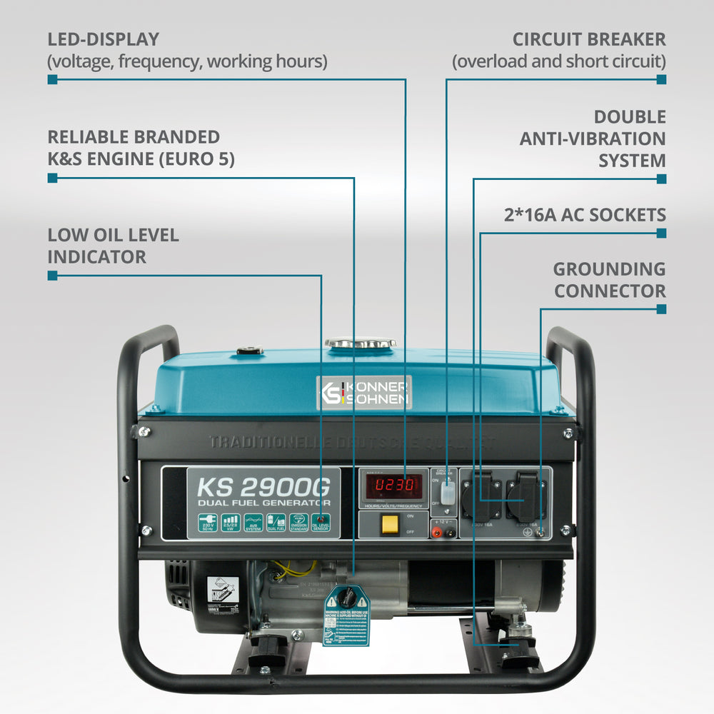LPG/Gasoline Generator "Könner & Söhnen" KS 2900G