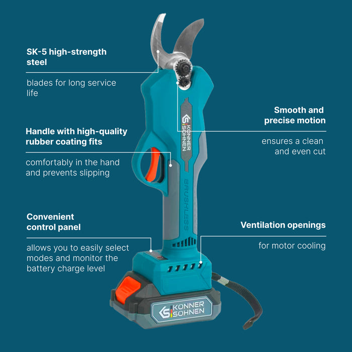 Cordless Electric Pruning Shears KS CPS20V-32 CASE PLUS