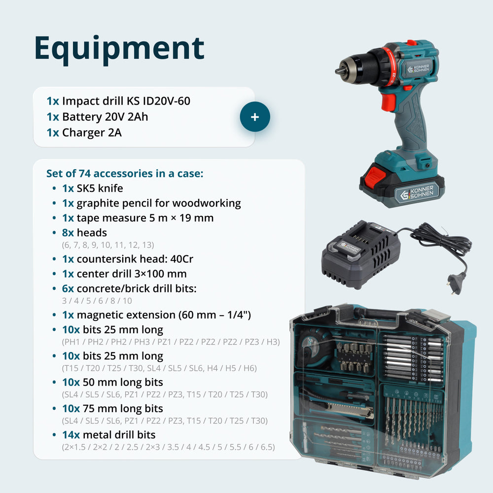 Cordless Master Set KS ID20V-60 KIT 74 PLUS
