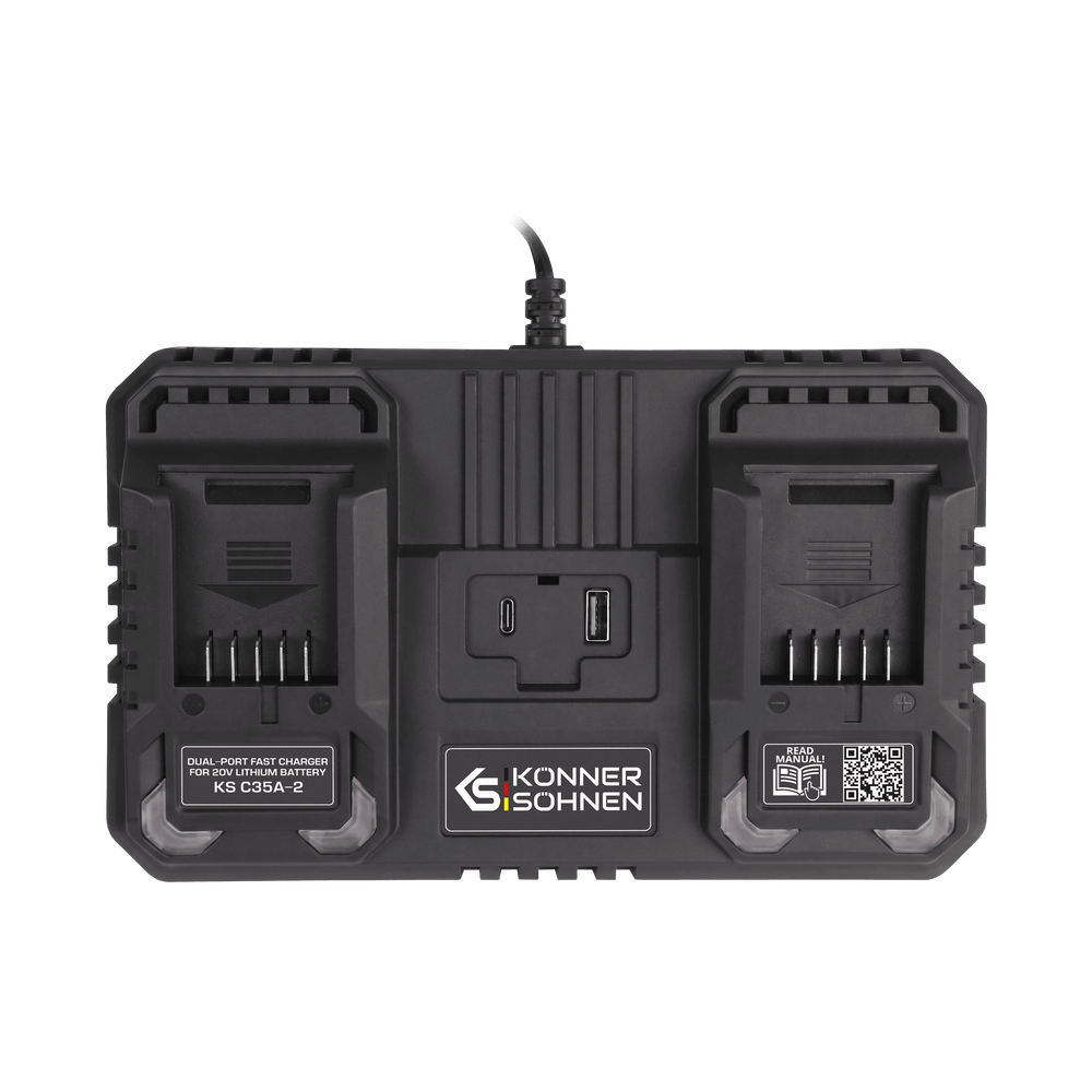 Dual charger for 20V rechargeable batteries KS C35A-2