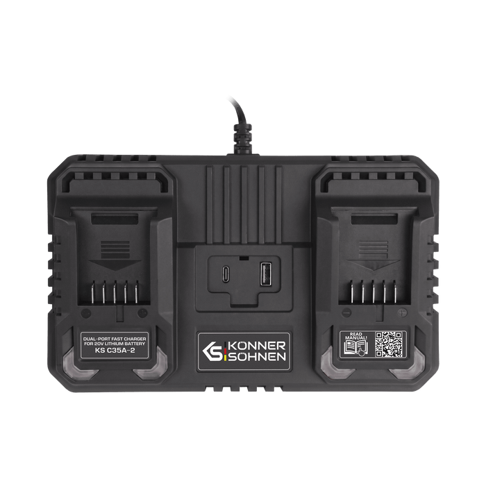 Dual charger for 20V rechargeable batteries KS C35A-2