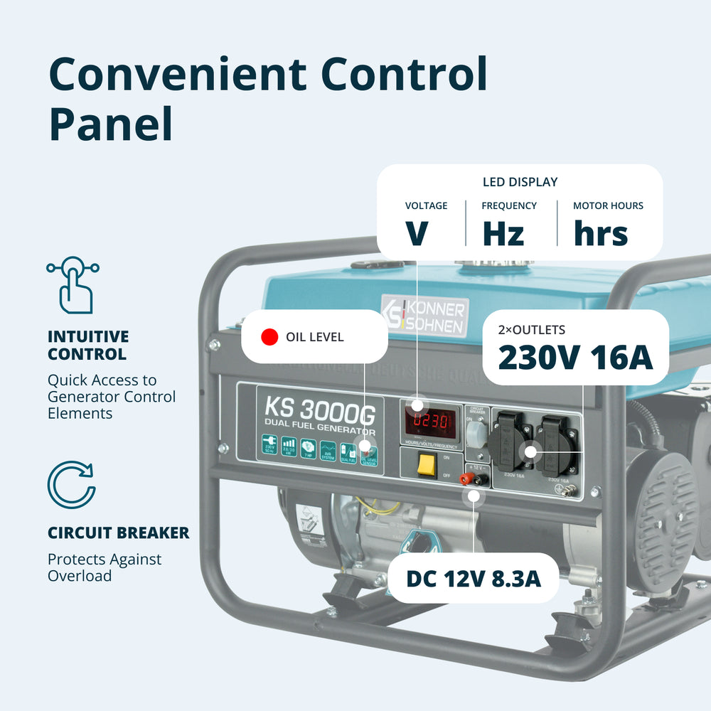 LPG/Gasoline Generator "Könner & Söhnen" KS 3000G