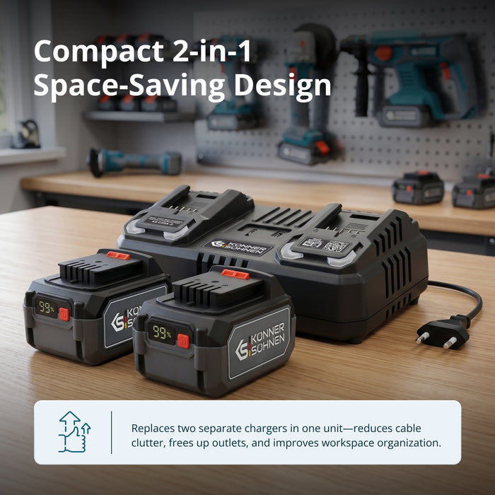 Dual charger for 20V rechargeable batteries KS C35A-2