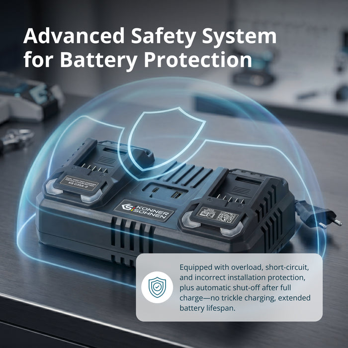 Dual charger for 20V rechargeable batteries KS C35A-2