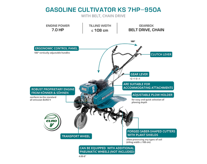 Gasoline tiller KS 7HP-950A