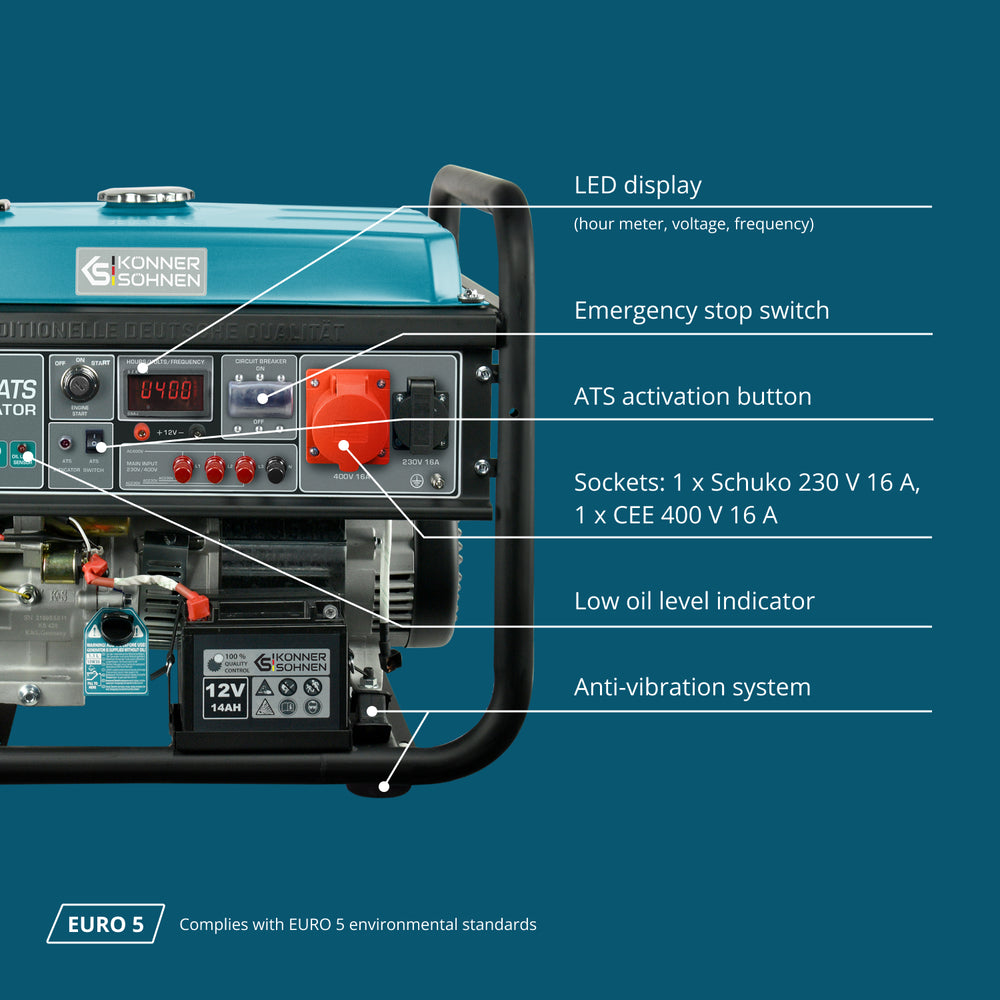 Gasoline generator "Könner & Söhnen" KS 10000E-3 ATS
