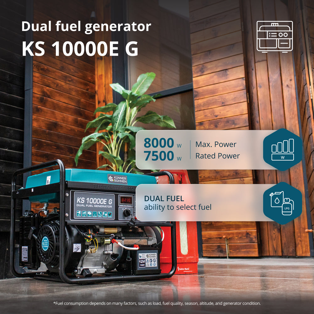 LPG/Gasoline Generator "Könner & Söhnen" KS 10000E G