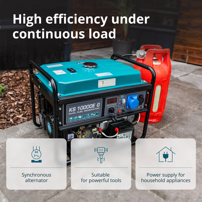 LPG/Gasoline Generator "Könner & Söhnen" KS 10000E G