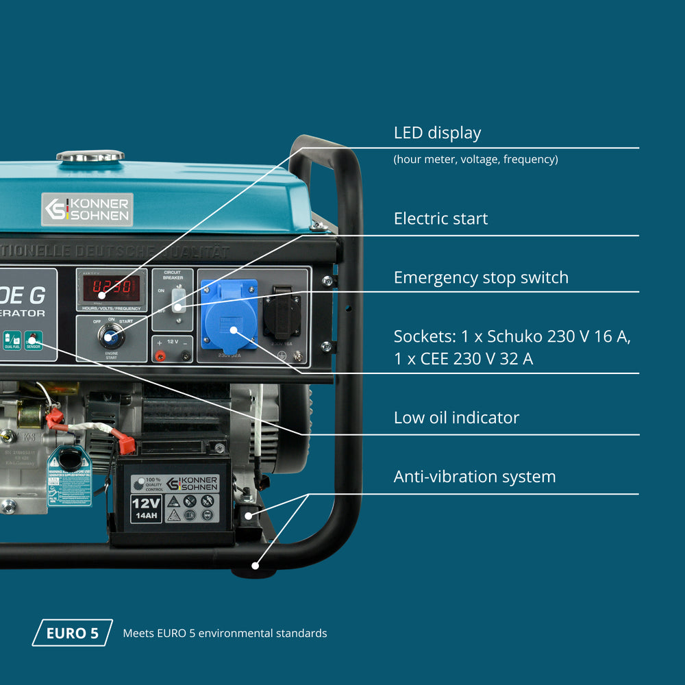 LPG/Gasoline Generator "Könner & Söhnen" KS 10000E G