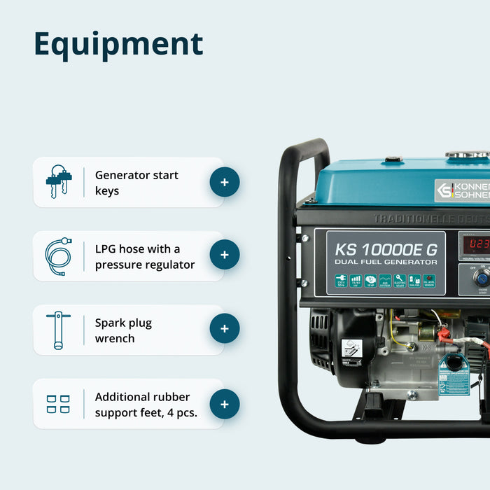 LPG/Gasoline Generator "Könner & Söhnen" KS 10000E G