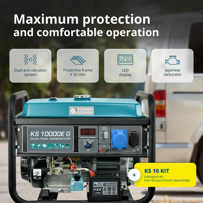 LPG/Gasoline Generator "Könner & Söhnen" KS 10000E G