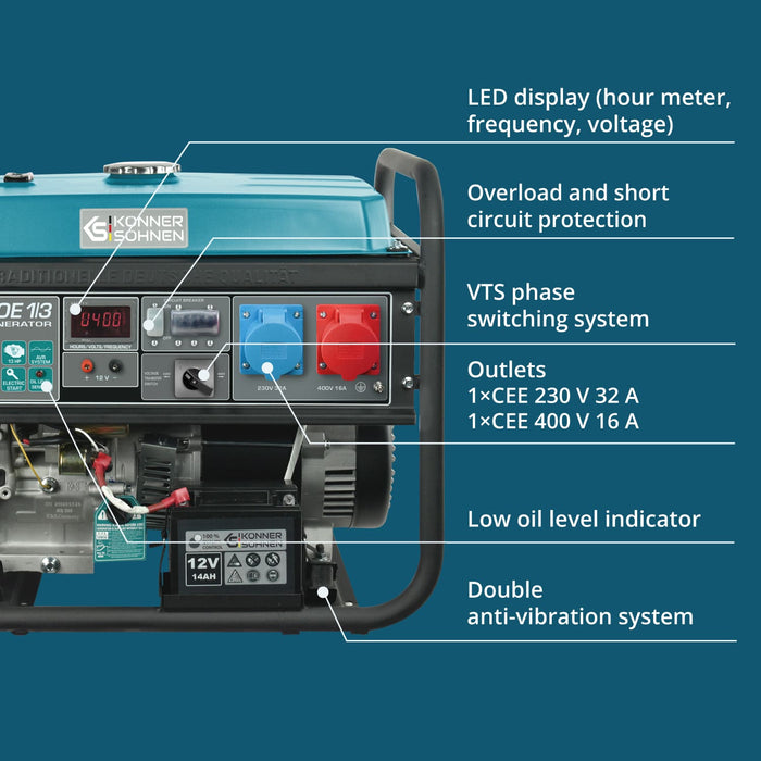 Gasoline generator "Könner & Söhnen" KS 7000E 1/3