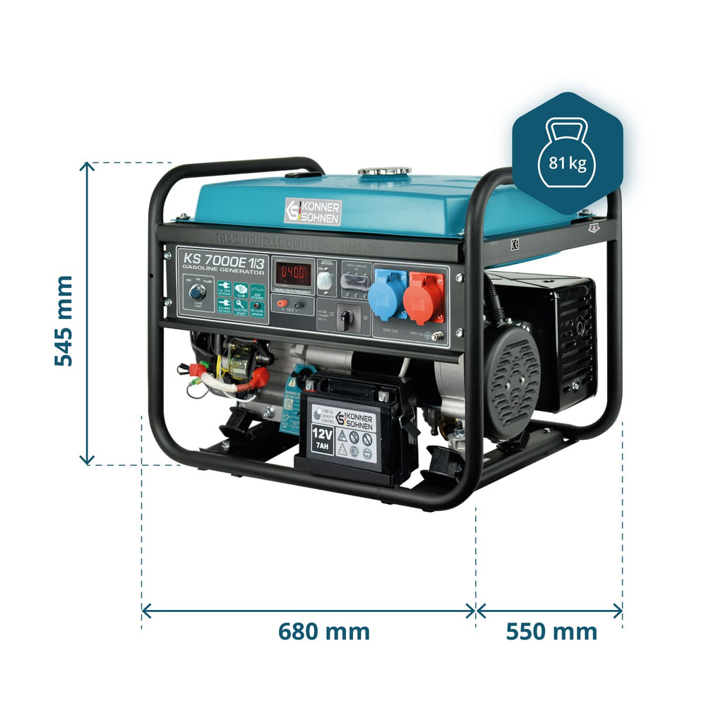 Gasoline generator "Könner & Söhnen" KS 7000E 1/3