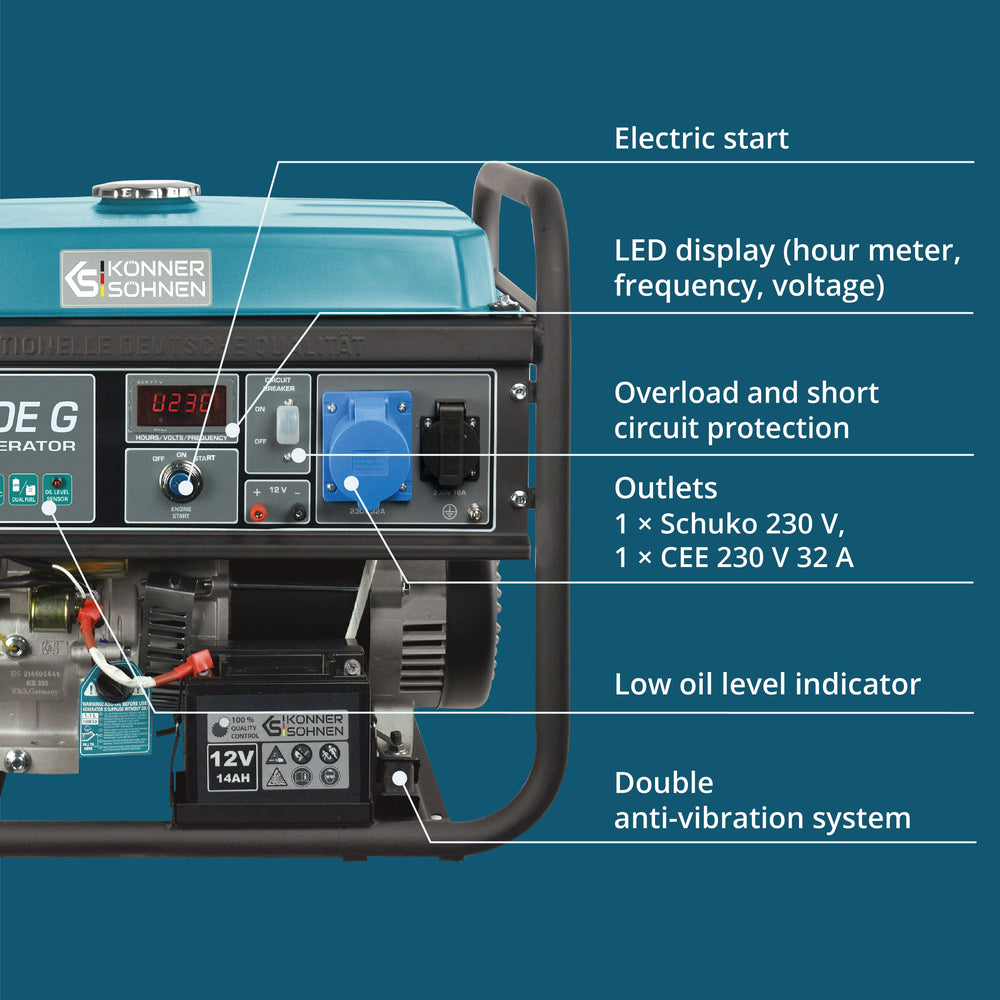 LPG/Gasoline Generator "Könner & Söhnen" KS 7000E G