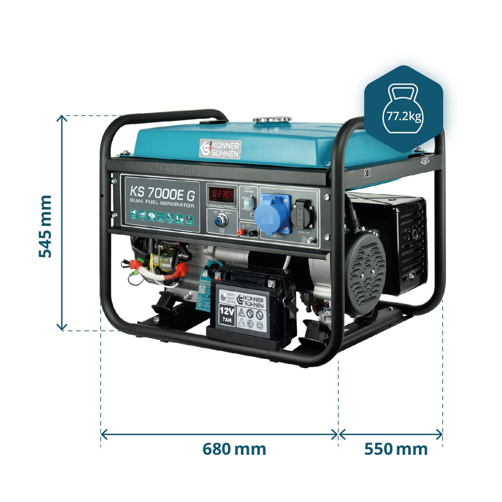 LPG/Gasoline Generator "Könner & Söhnen" KS 7000E G