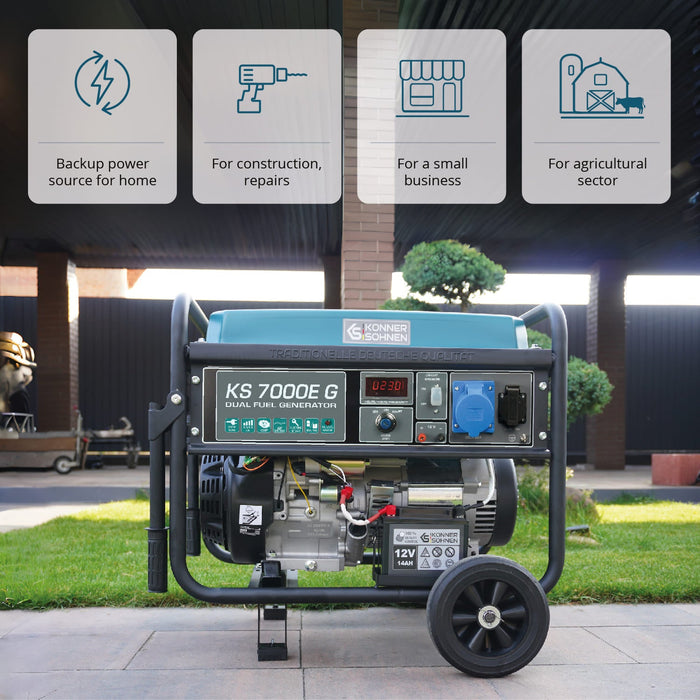 LPG/Gasoline Generator "Könner & Söhnen" KS 7000E G